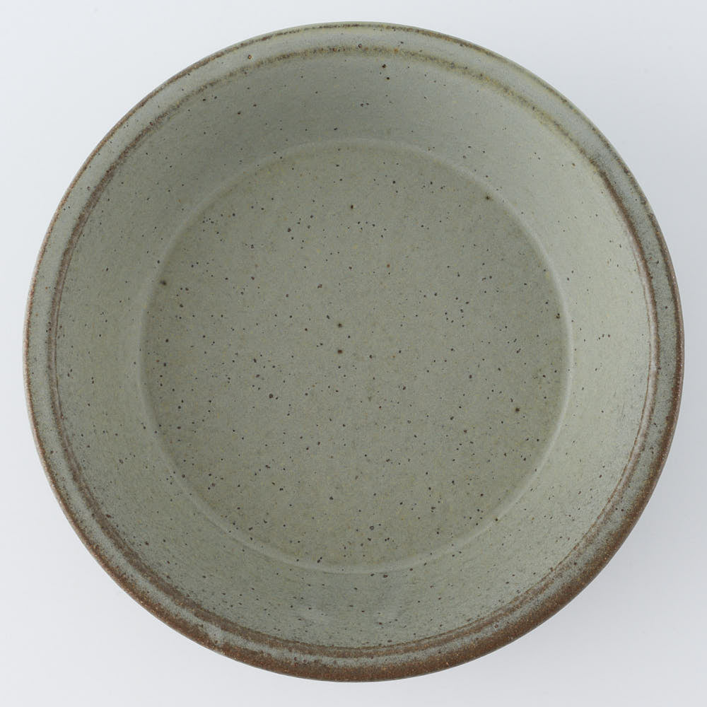 作家　長谷川哲也　浅鉢18cm(緑青)