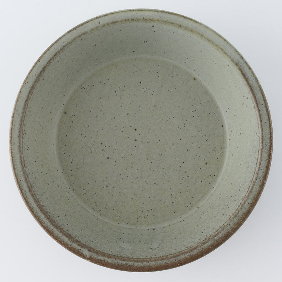 作家　長谷川哲也　浅鉢18cm(緑青)