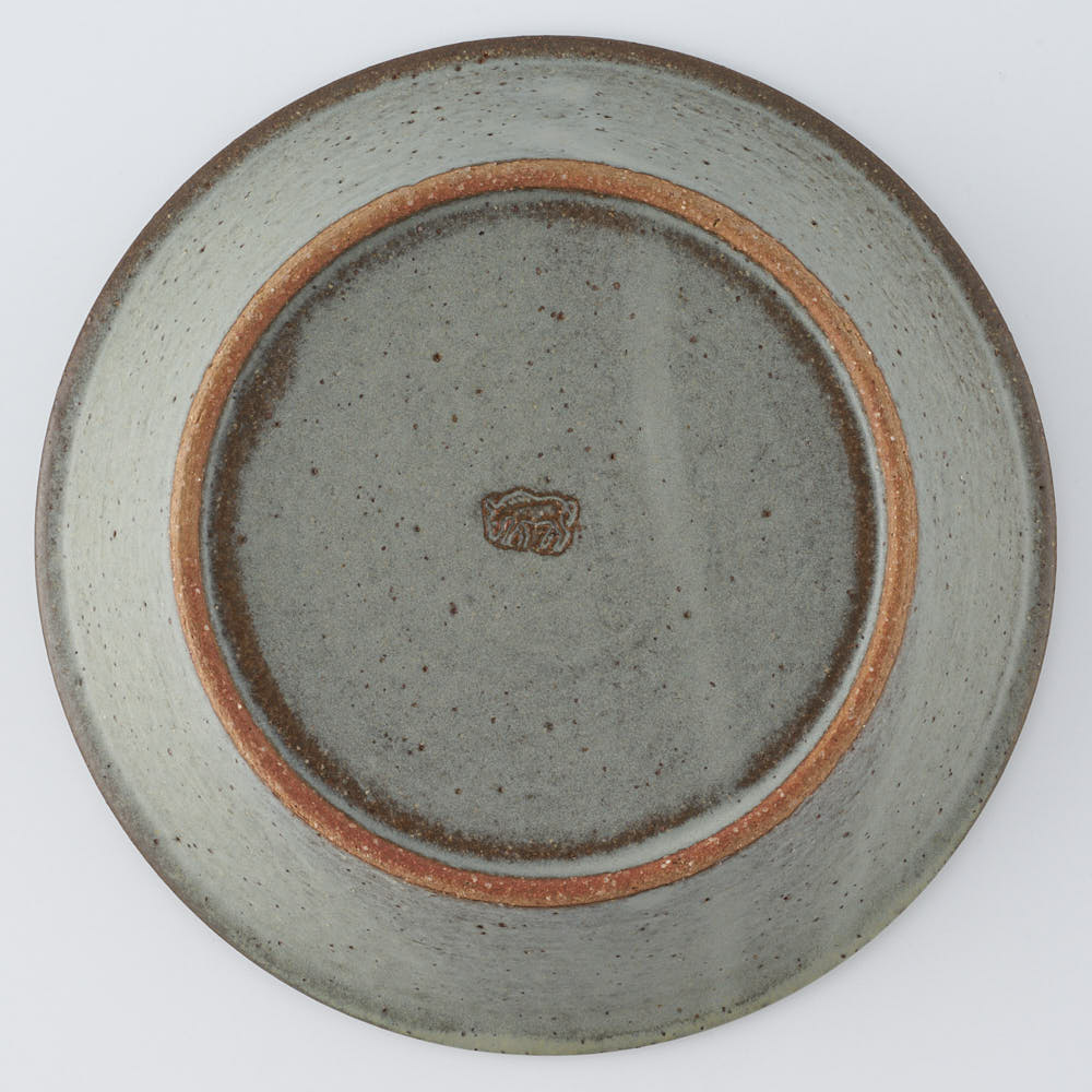 作家　長谷川哲也　浅鉢18cm(緑青)