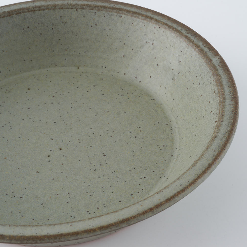作家　長谷川哲也　浅鉢18cm(緑青)