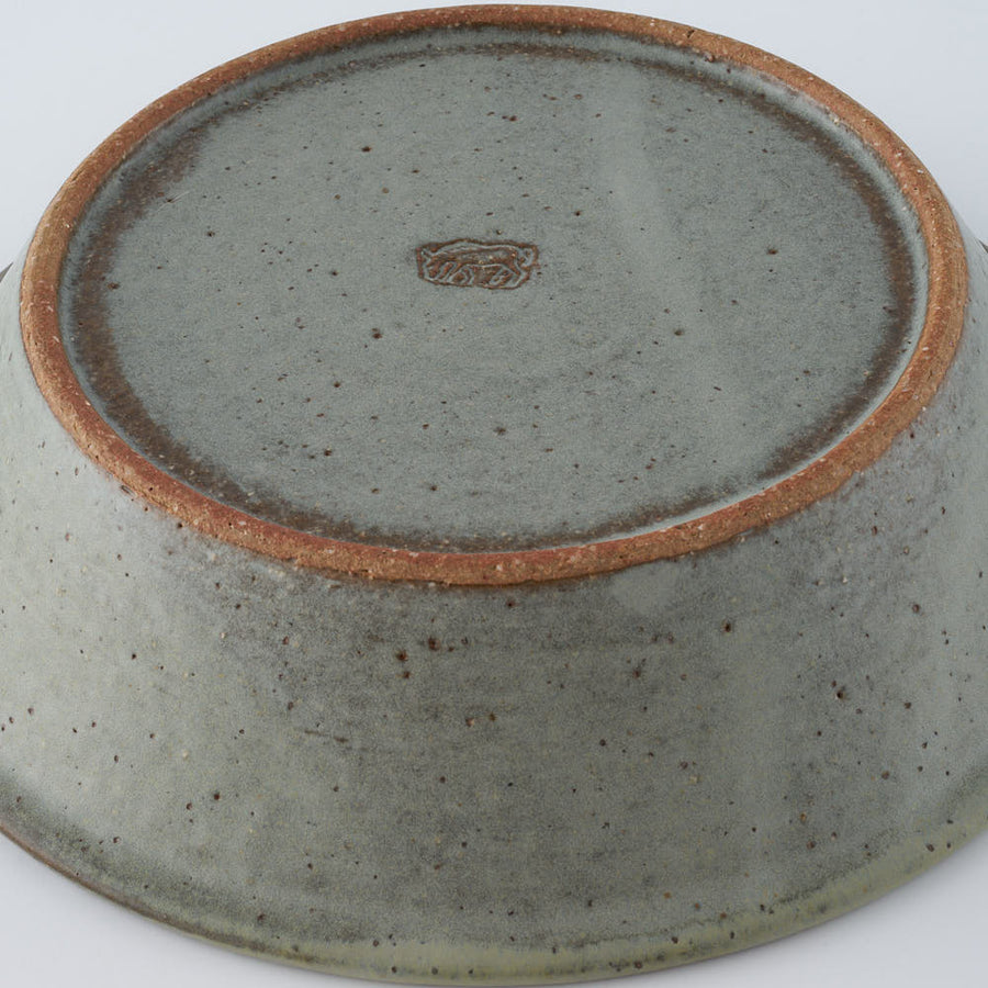 作家　長谷川哲也　浅鉢18cm(緑青)