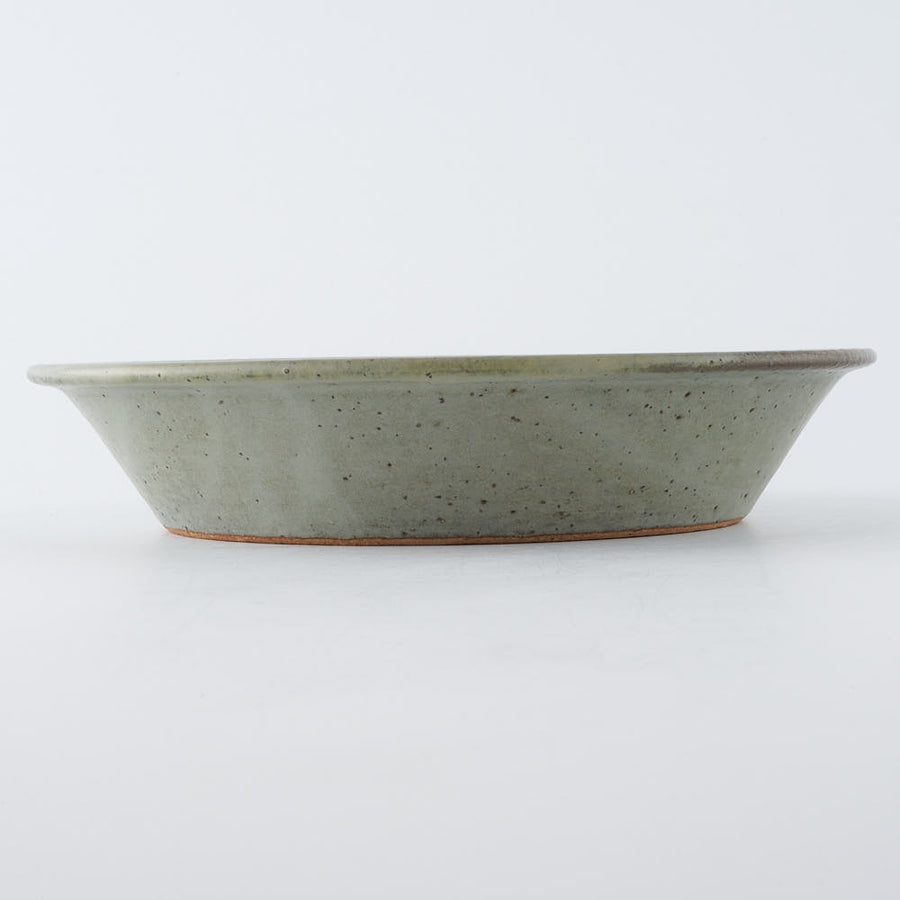 作家　長谷川哲也　浅鉢21cm(緑青)