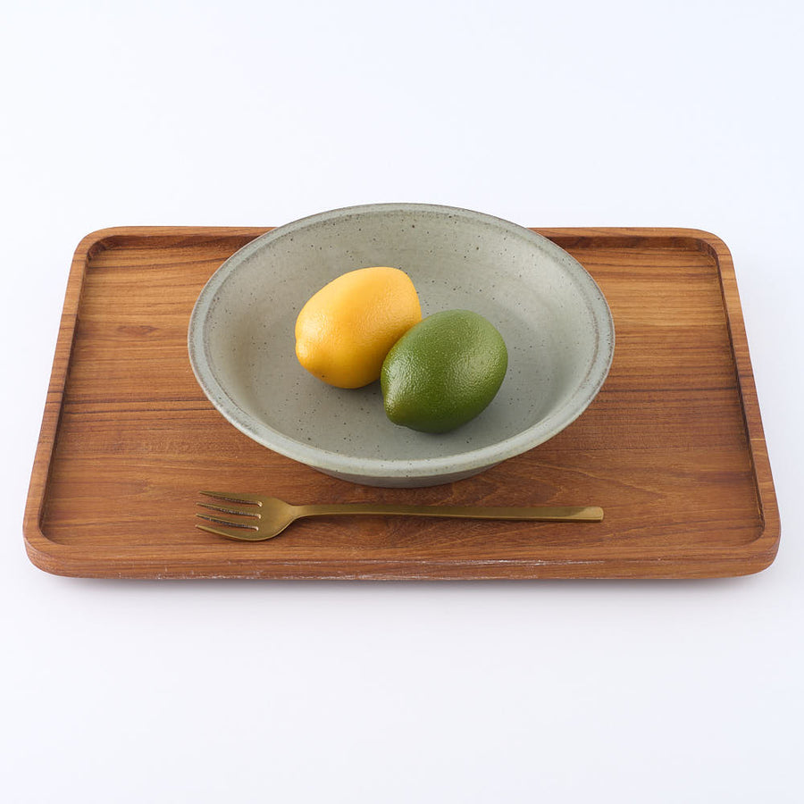 作家　長谷川哲也　浅鉢21cm(緑青)
