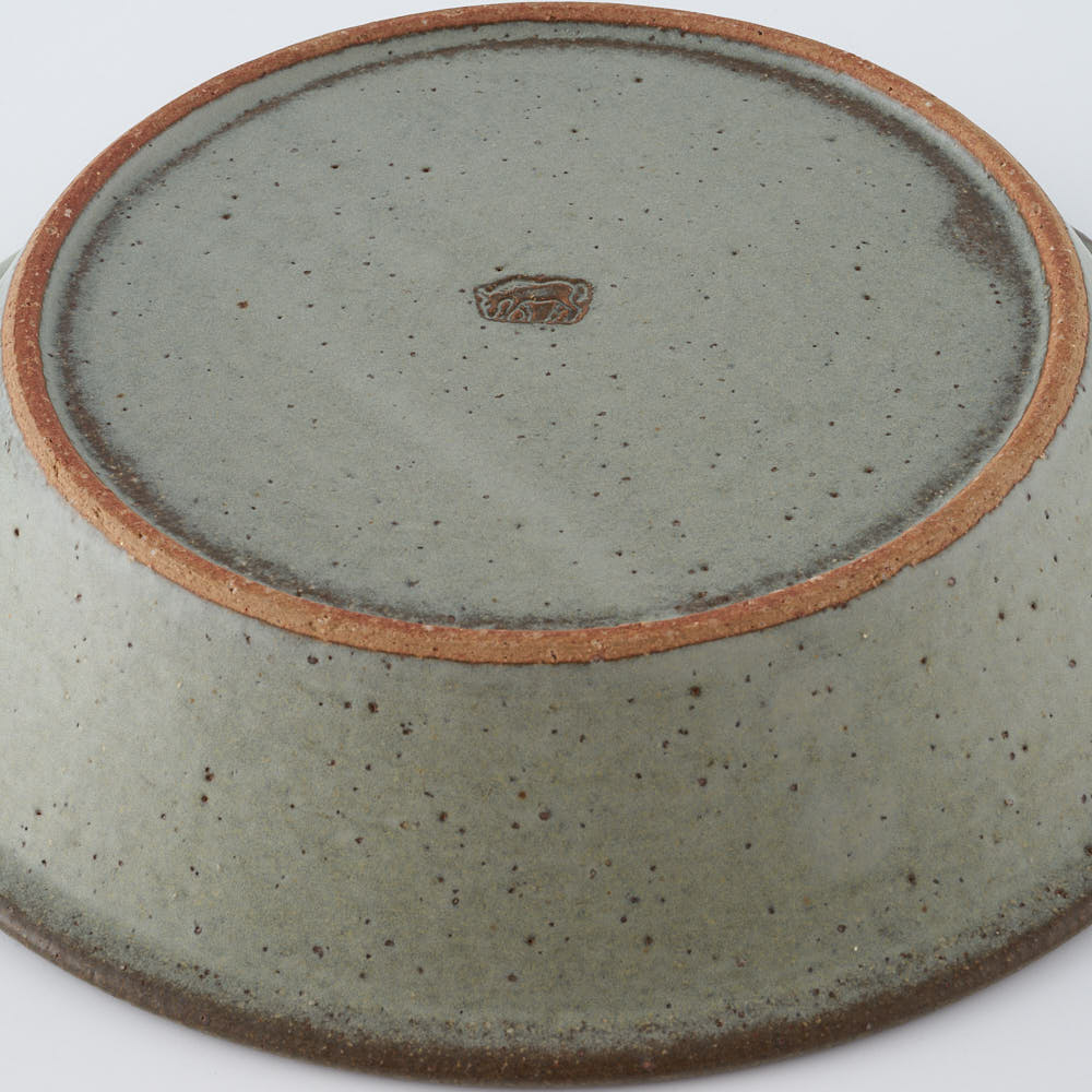 作家　長谷川哲也　浅鉢21cm(緑青)