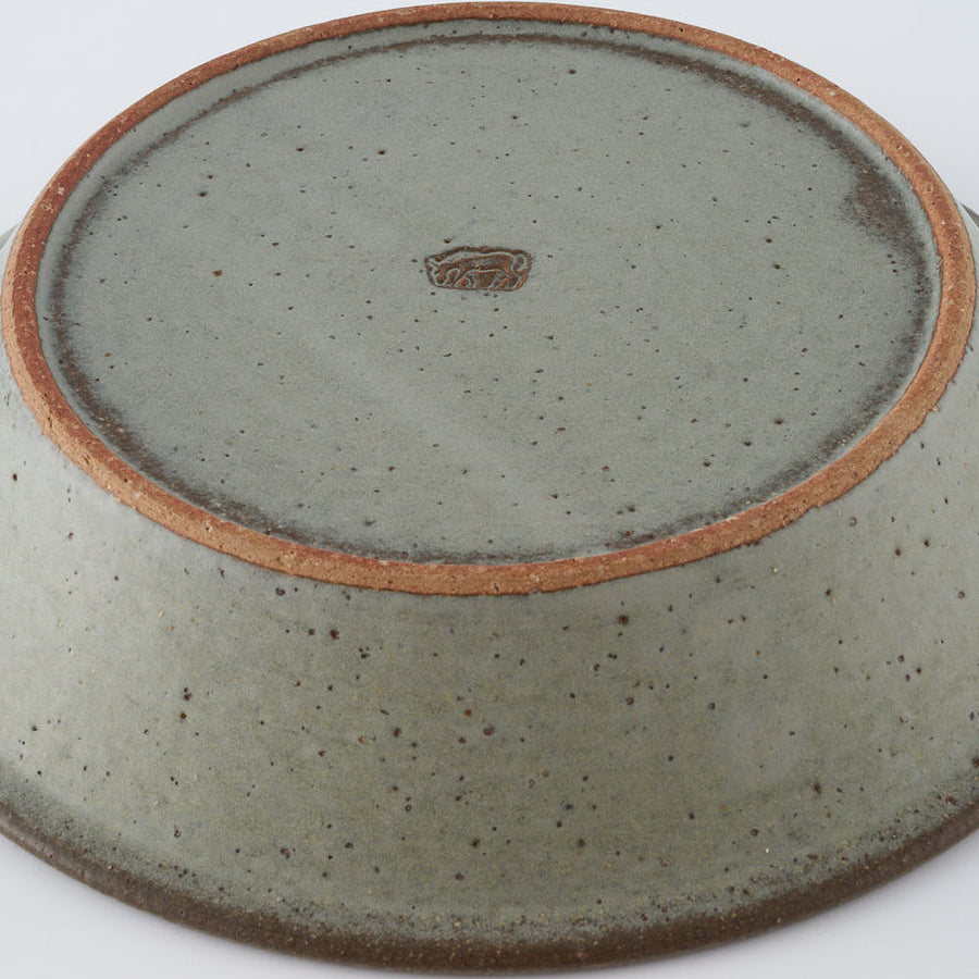 作家　長谷川哲也　浅鉢21cm(緑青)