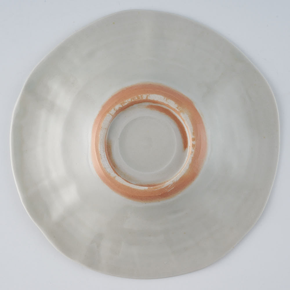 作家　前田麻美　灰青釉 蓮の葉 六寸皿 作家　前田麻美 陶磁器作家もの