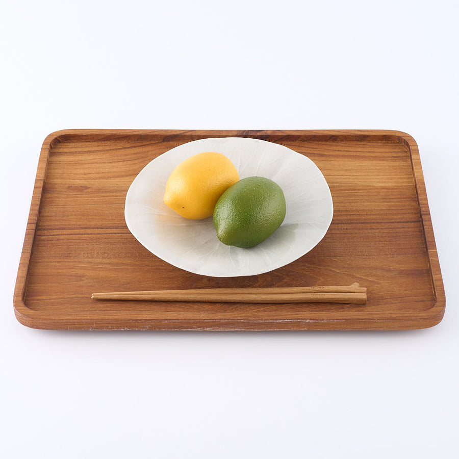 作家　前田麻美　灰青釉 蓮の葉 六寸皿 作家　前田麻美 陶磁器作家もの