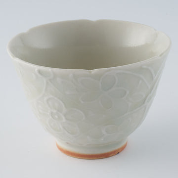 作家　前田麻美　灰青釉 花七宝 杯 作家　前田麻美 陶磁器作家もの