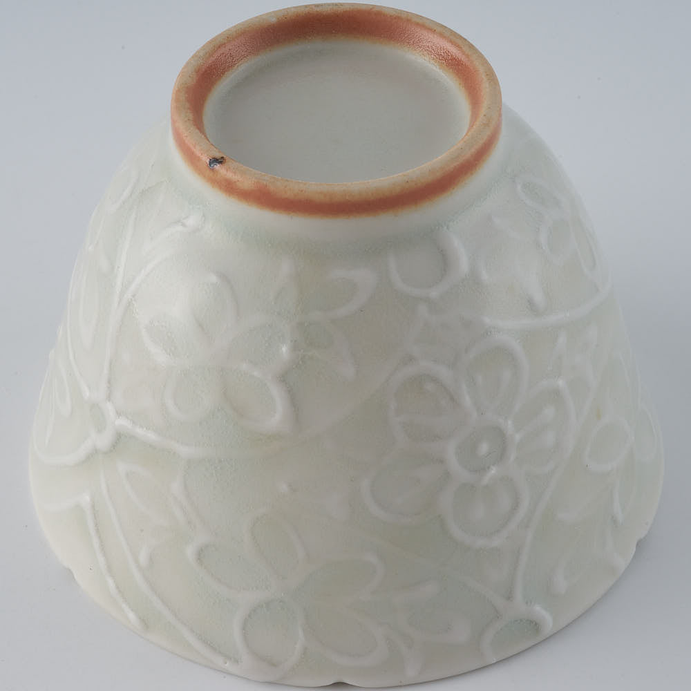 作家　前田麻美　灰青釉 花七宝 杯 作家　前田麻美 陶磁器作家もの