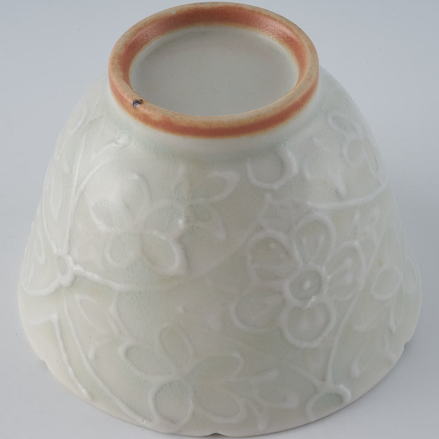 作家　前田麻美　灰青釉 花七宝 杯 作家　前田麻美 陶磁器作家もの