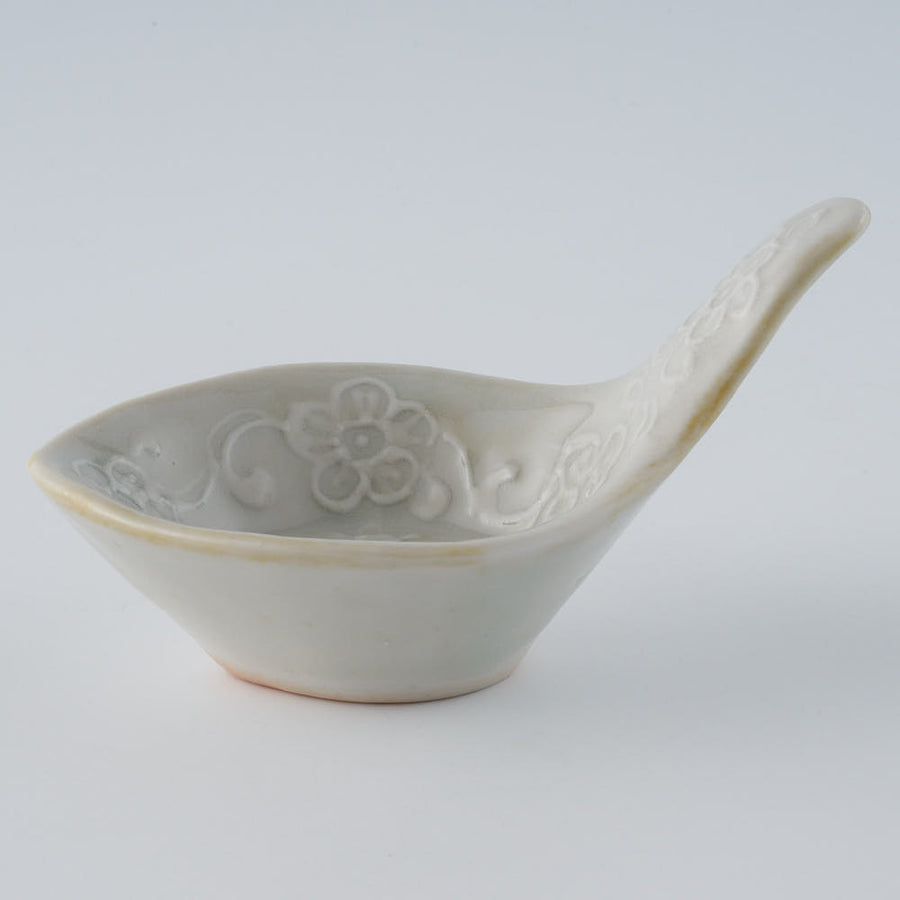 作家　前田麻美　灰青釉 花七宝 れんげ 作家　前田麻美 陶磁器作家もの
