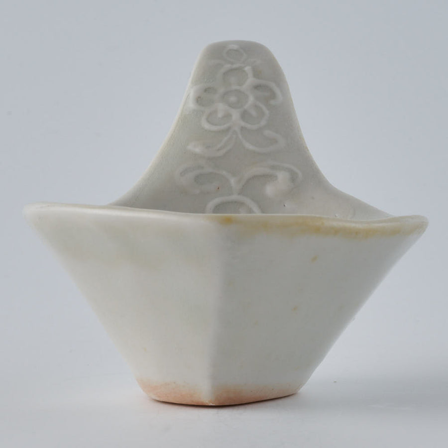 作家　前田麻美　灰青釉 花七宝 れんげ 作家　前田麻美 陶磁器作家もの