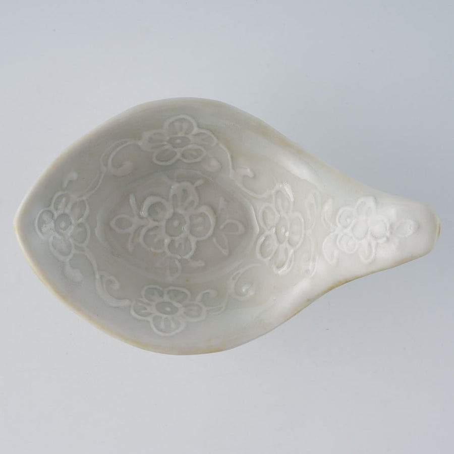 作家　前田麻美　灰青釉 花七宝 れんげ 作家　前田麻美 陶磁器作家もの