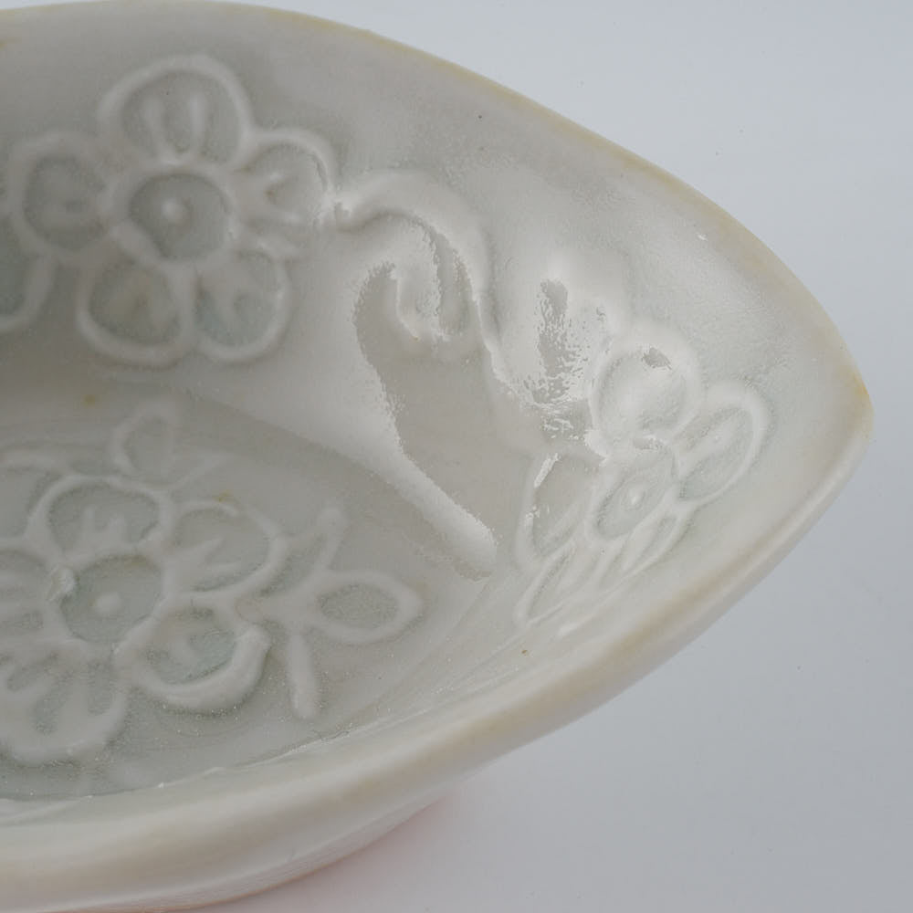 作家　前田麻美　灰青釉 花七宝 れんげ 作家　前田麻美 陶磁器作家もの