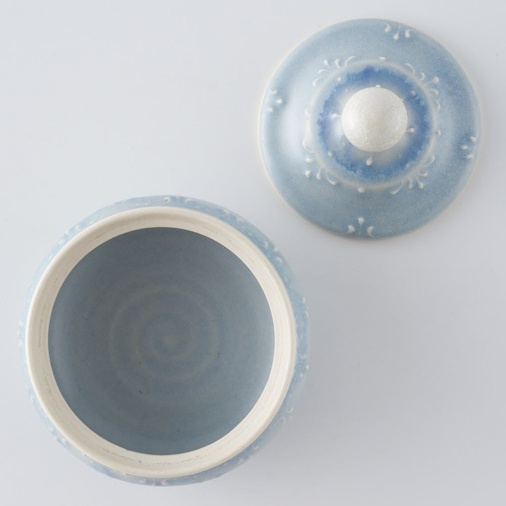 作家 佐藤美季 蓋物(ペイルブルー)