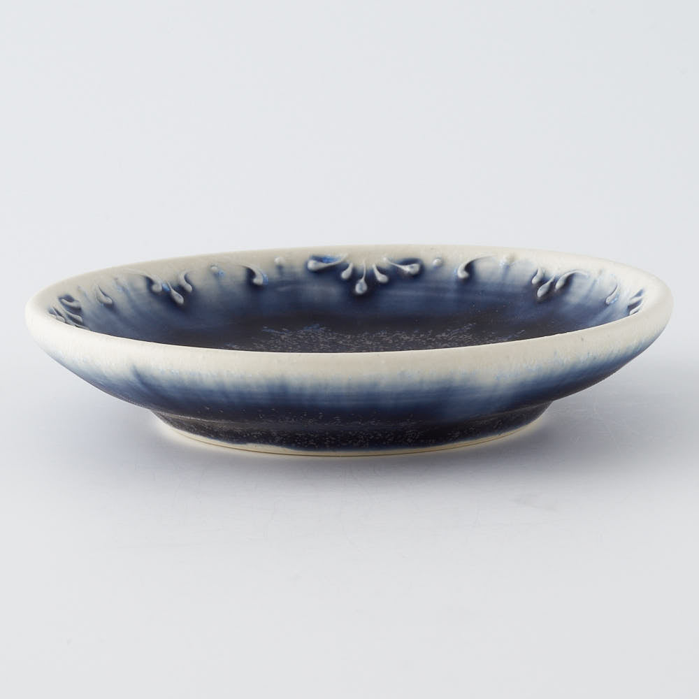 作家　佐藤美季　3寸小皿(紺)