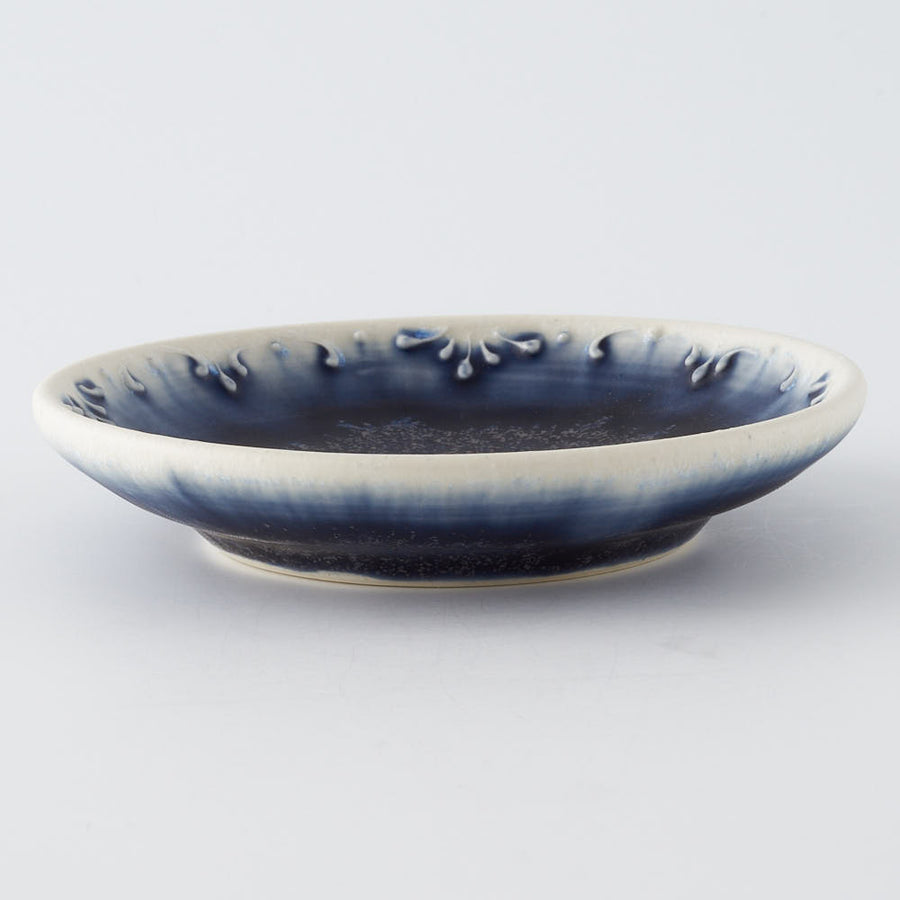 作家　佐藤美季　3寸小皿(紺)