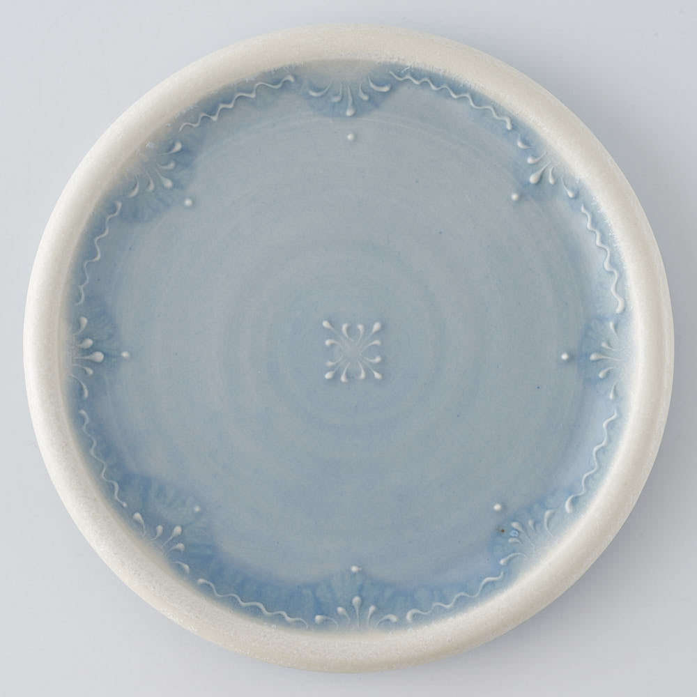 作家　佐藤美季　5寸皿(丸縁ブルー)
