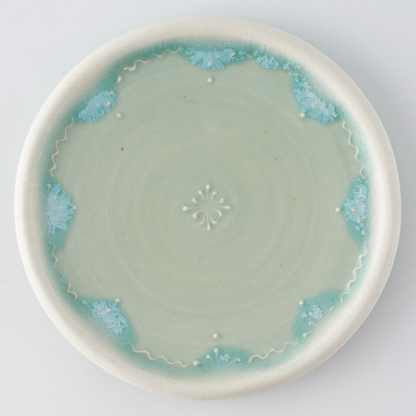作家 佐藤美季 5寸皿(丸縁グリーン) ¥3,520 大人の焼き物