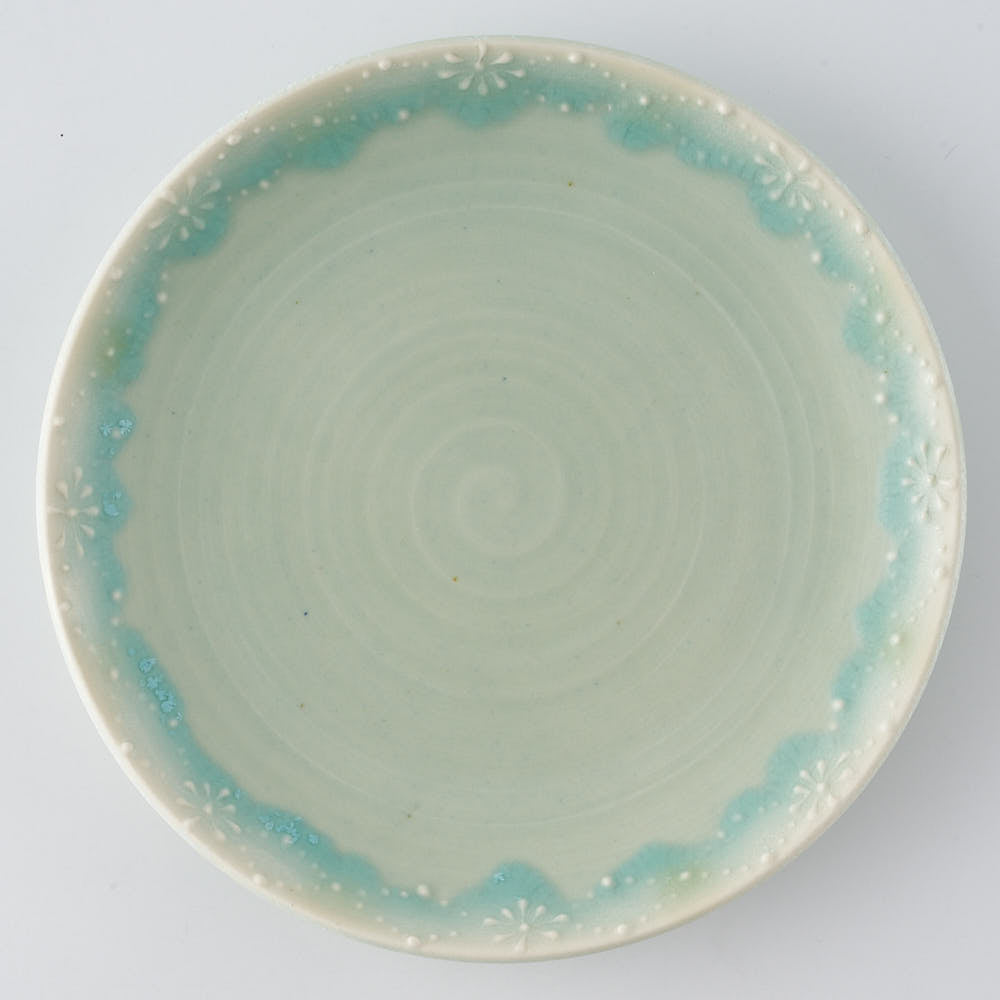 作家　佐藤美季　5寸皿(グリーン)