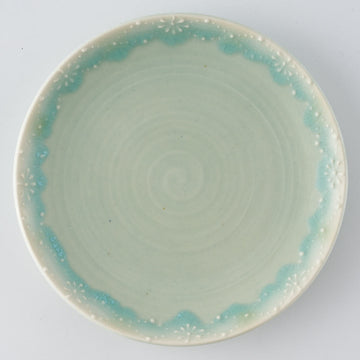 作家　佐藤美季　5寸皿(グリーン)