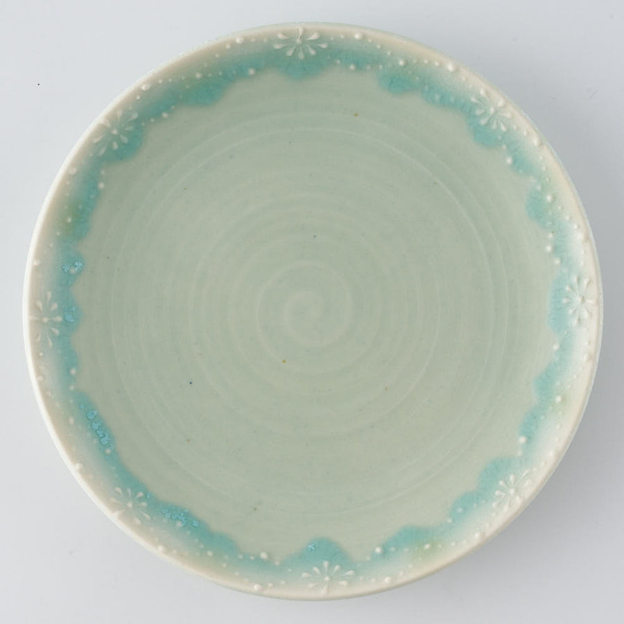 作家　佐藤美季　5寸皿(グリーン)