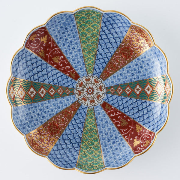 波佐見焼　林九郎窯　古染花紋　和皿揃　5枚セット　中皿　菊　染付　色絵　盛皿　和 波佐見焼 林九郎窯 菊割花地紋 5号皿 ¥3,960 大人の焼き物