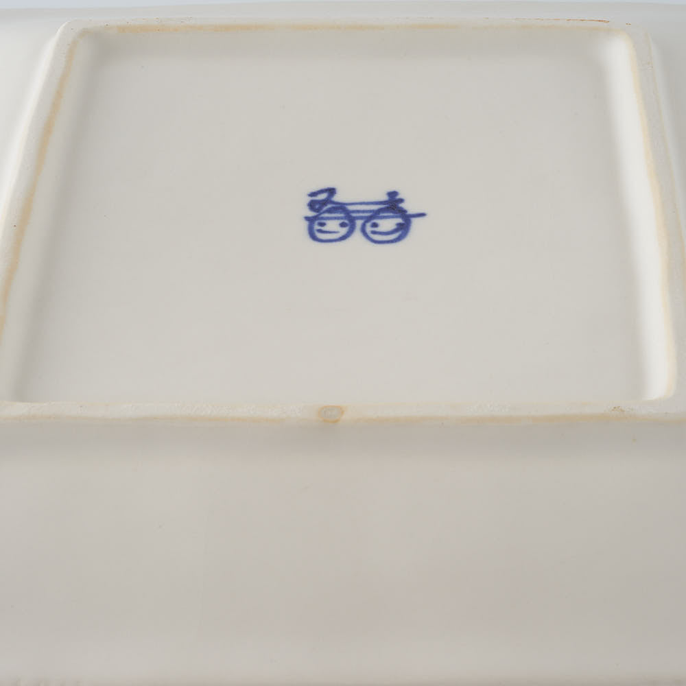 作家　武田朋己　角皿　ミモザと極楽鳥花