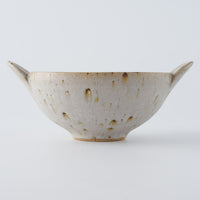 作家　住田文生　マット釉（胡麻）耳付き鉢　大