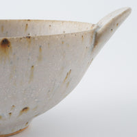 作家　住田文生　マット釉（胡麻）耳付き鉢　大