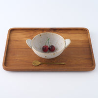 作家　住田文生　マット釉（胡麻）耳付き鉢　大