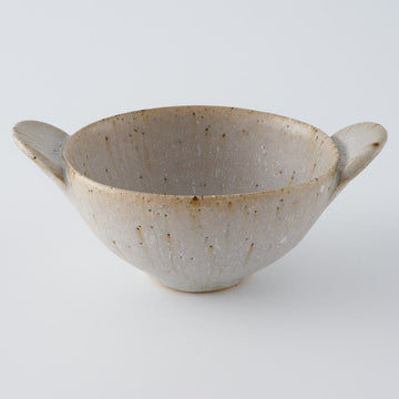 作家　住田文生　マット釉（胡麻）耳付き鉢　小