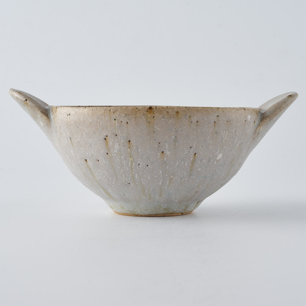 作家　住田文生　マット釉（胡麻）耳付き鉢　小