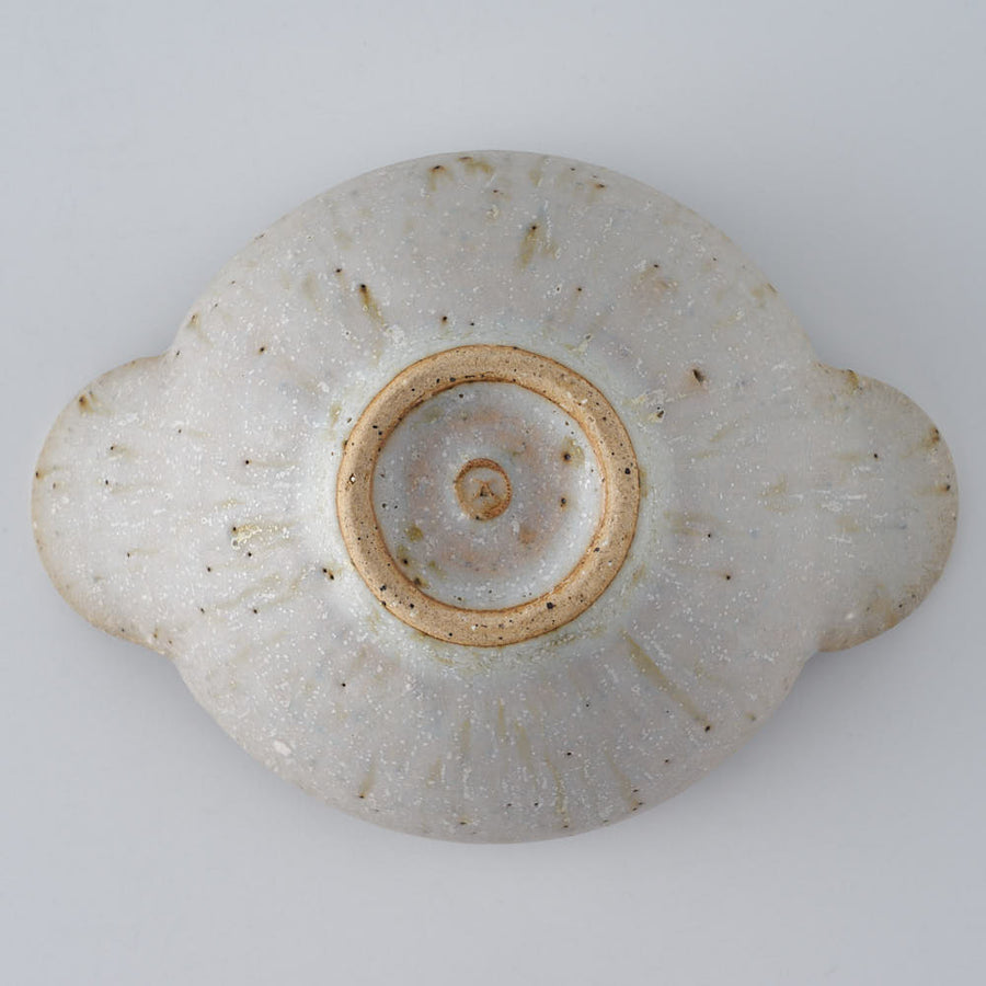 作家　住田文生　マット釉（胡麻）耳付き鉢　小