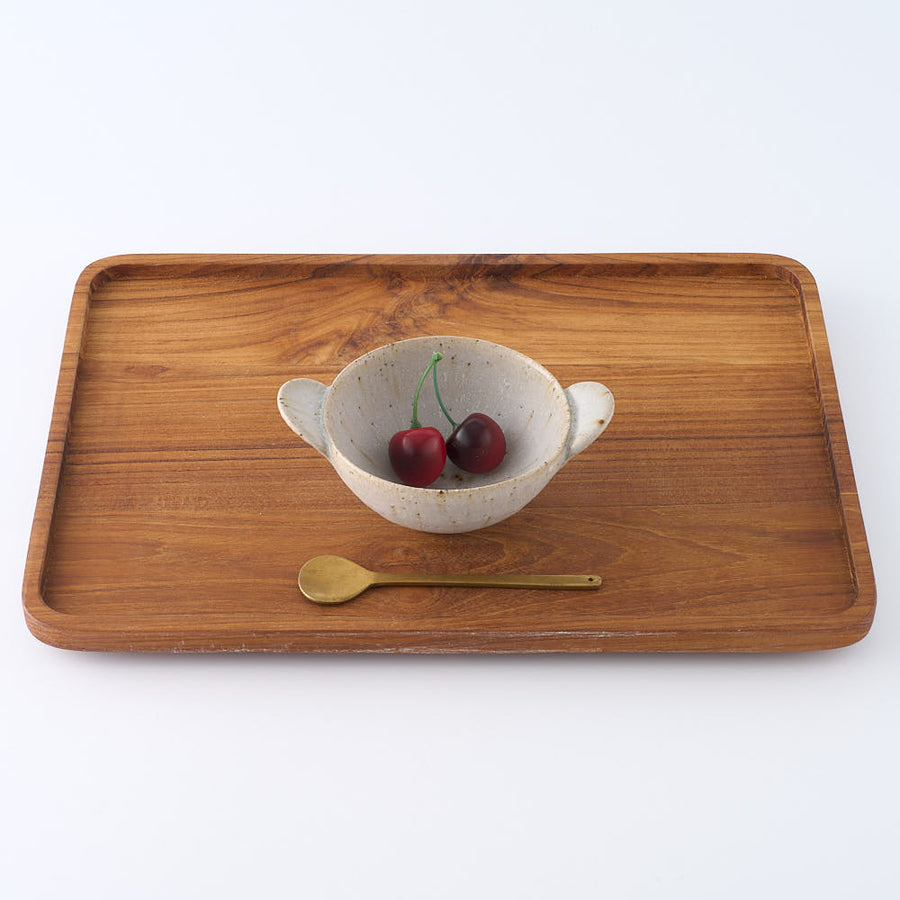 作家　住田文生　マット釉（胡麻）耳付き鉢　小