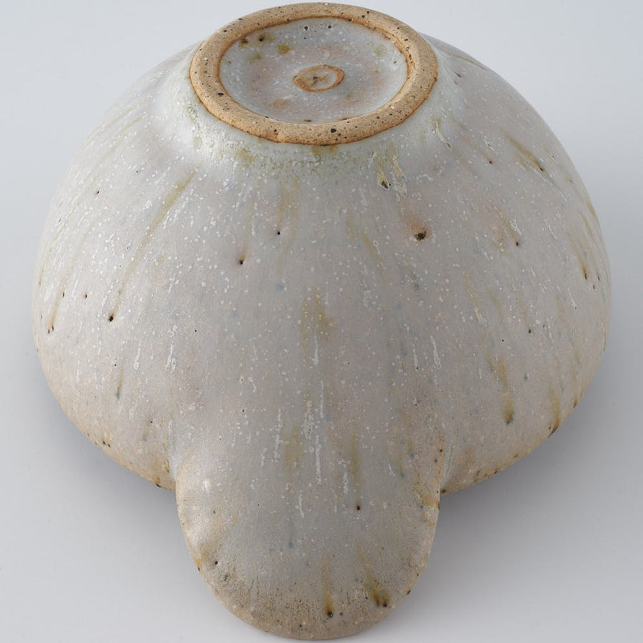 作家　住田文生　マット釉（胡麻）耳付き鉢　小