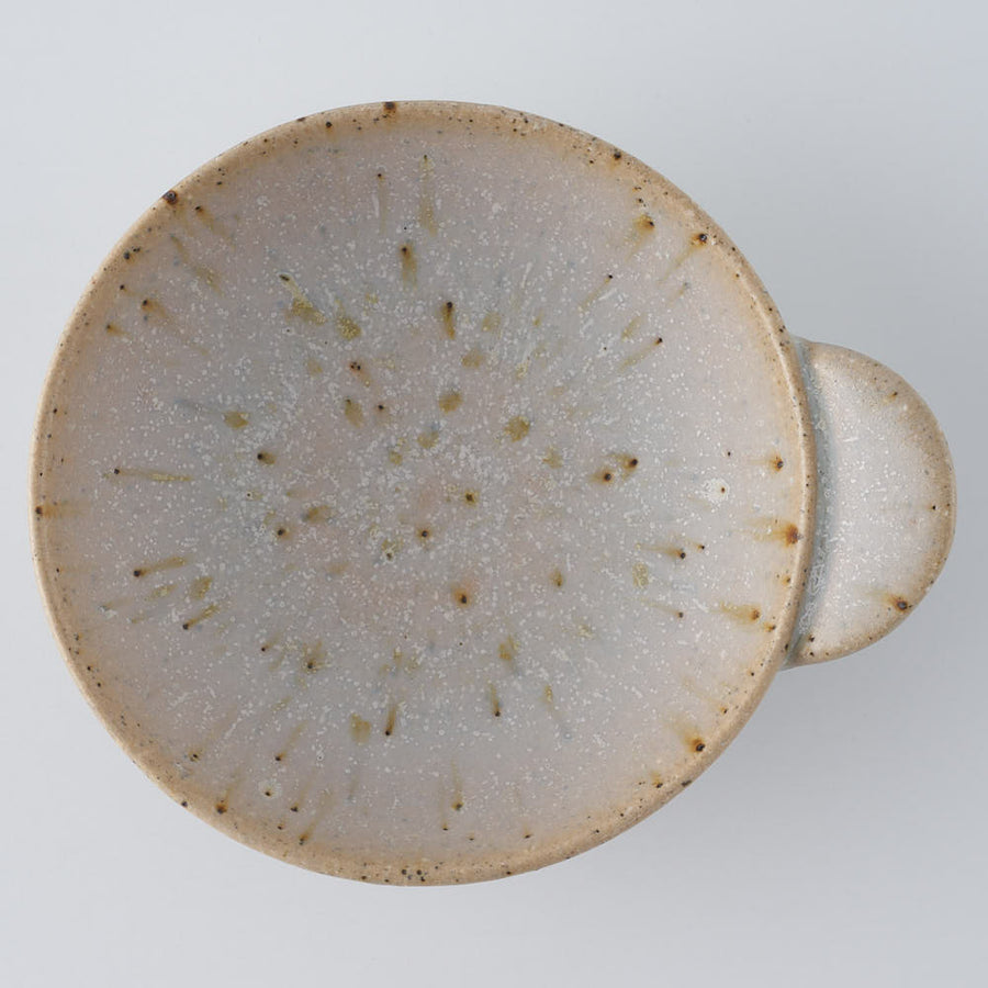 作家　住田文生　マット釉（胡麻）手付き小皿