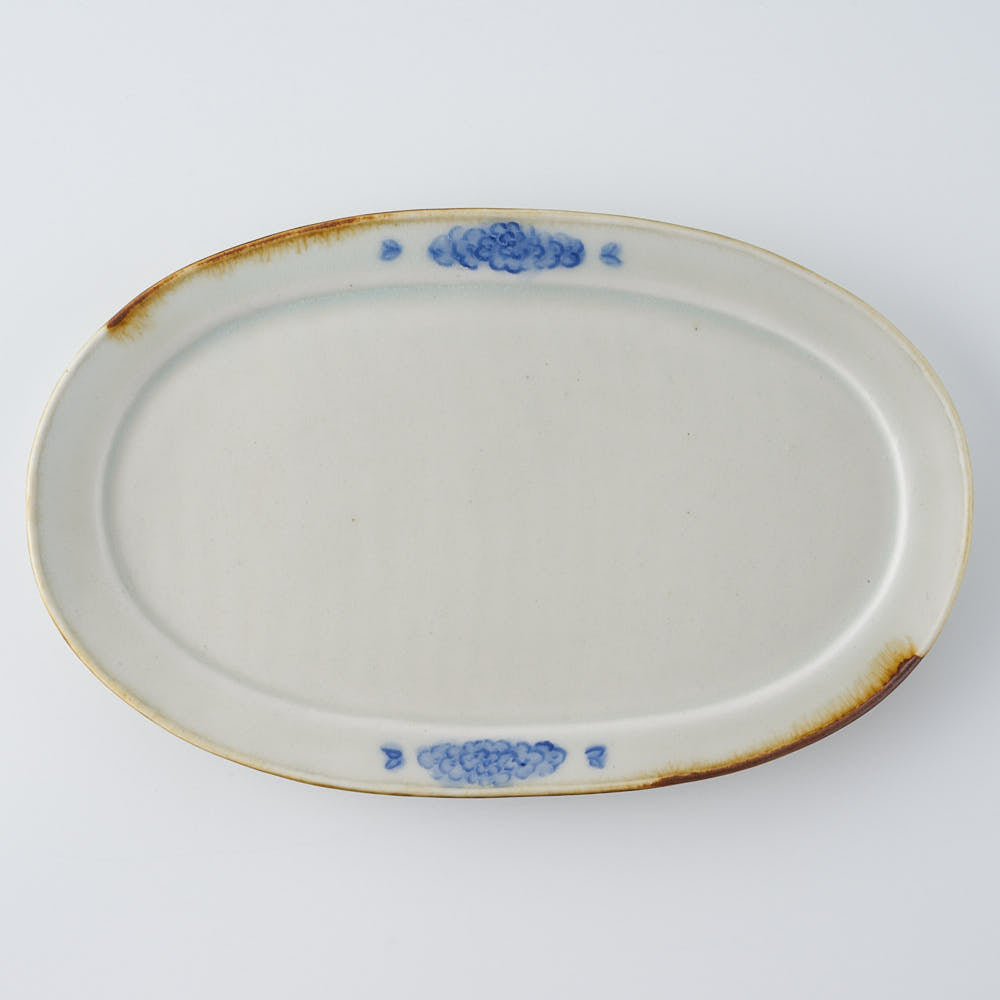 作家　鈴木まどか　安南彫花紋オーバル大皿