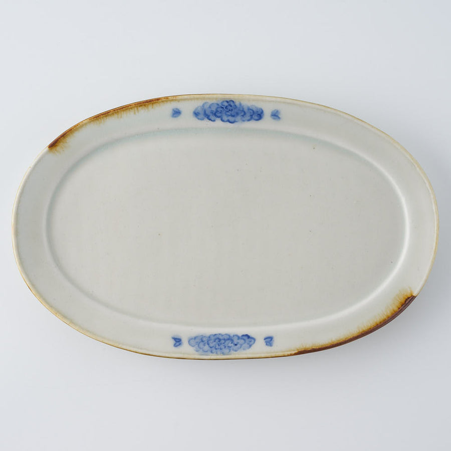 作家　鈴木まどか　安南彫花紋オーバル大皿