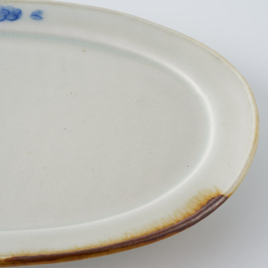 作家　鈴木まどか　安南彫花紋オーバル大皿