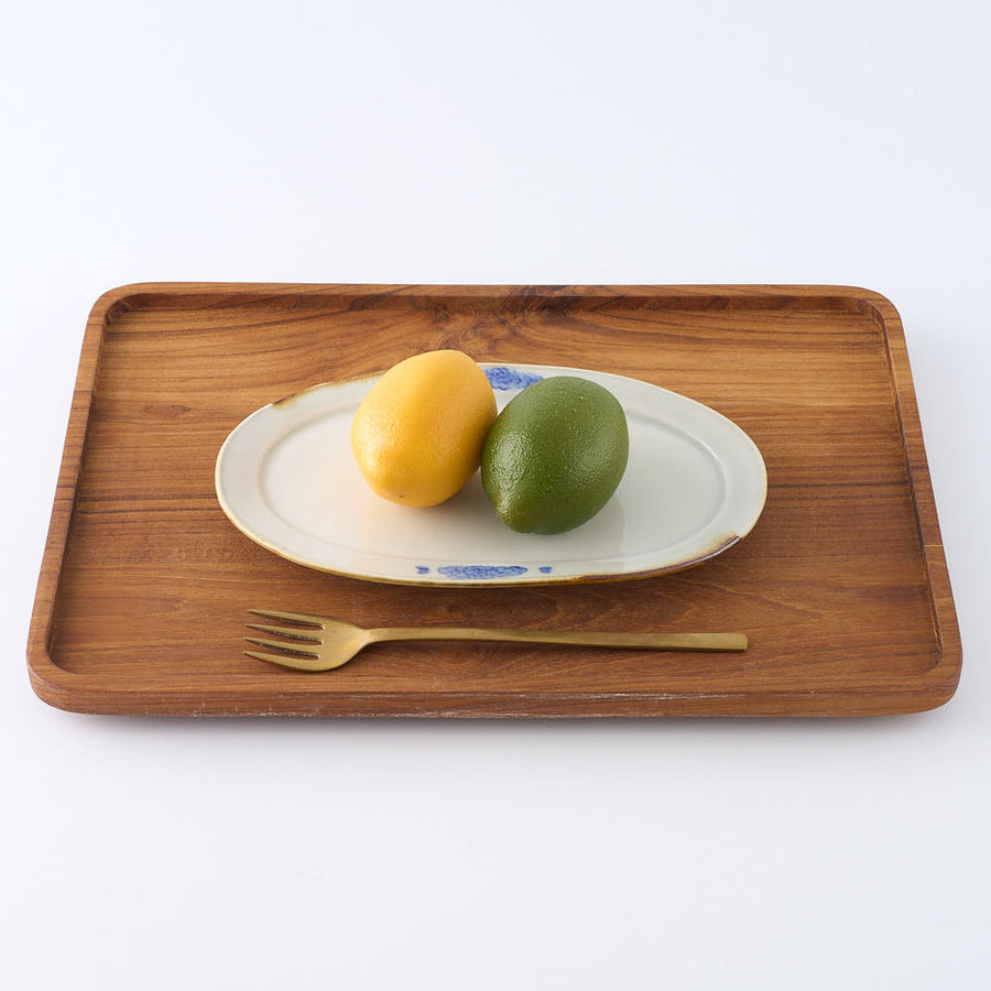 作家　鈴木まどか　安南彫花紋オーバル大皿