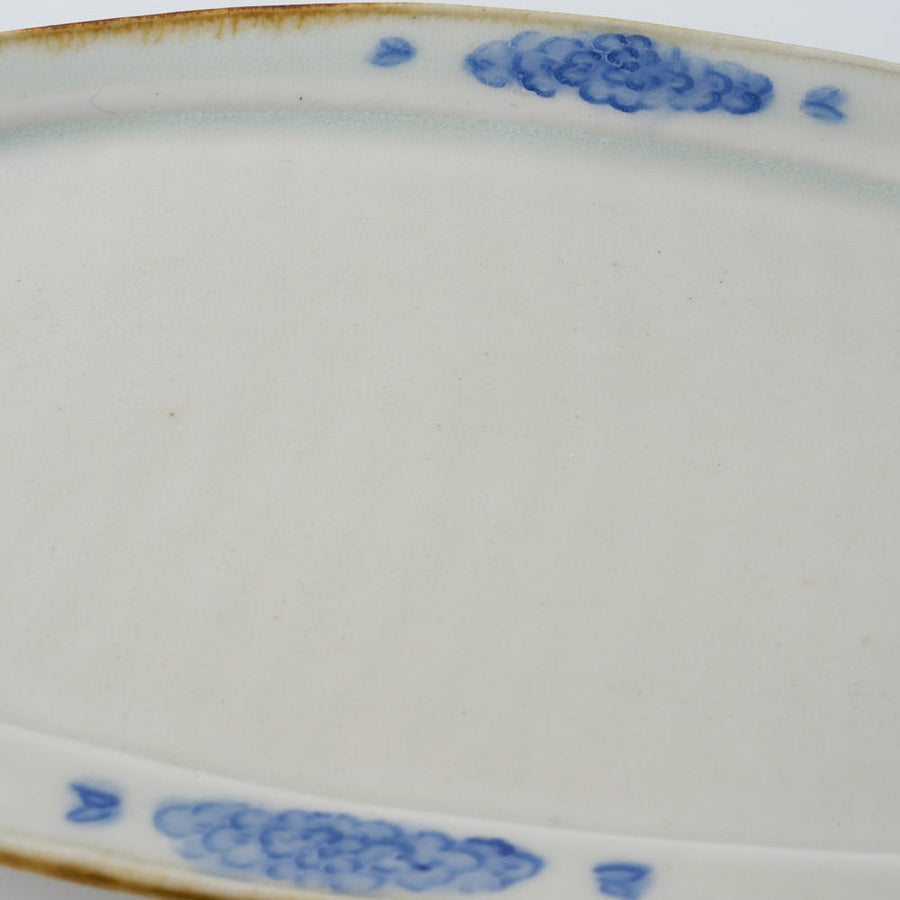 作家　鈴木まどか　安南彫花紋オーバル大皿