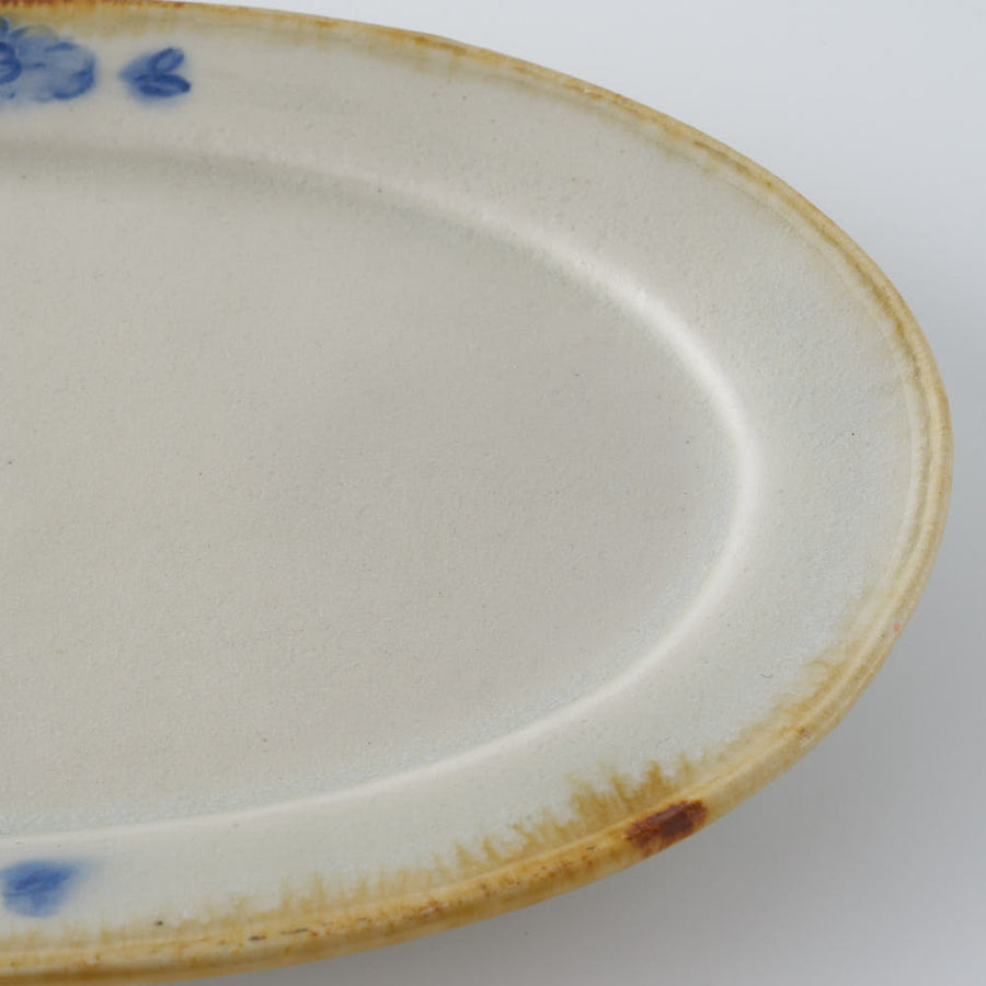 作家　鈴木まどか　安南彫花紋オーバル中皿