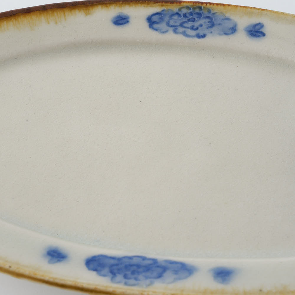 作家　鈴木まどか　安南彫花紋オーバル中皿