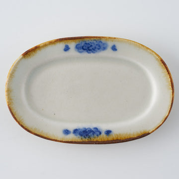 作家　鈴木まどか　安南彫花紋オーバル小皿