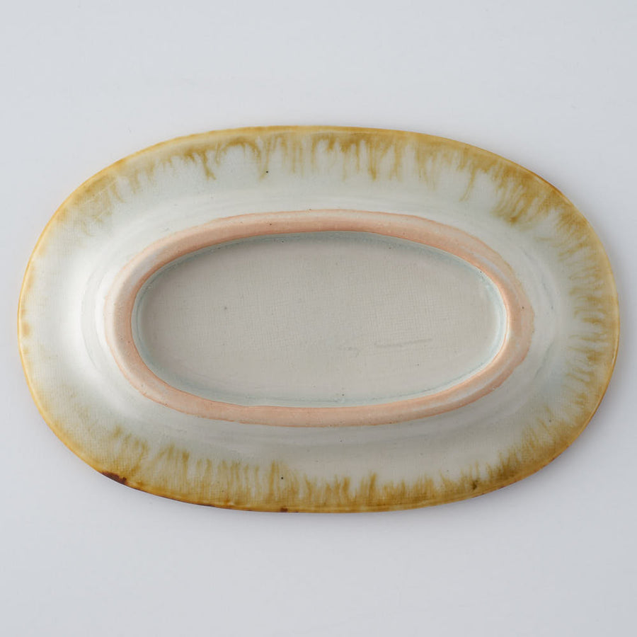 作家　鈴木まどか　安南彫花紋オーバル小皿