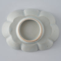 作家　鈴木まどか　白瓷菊割楕円豆鉢