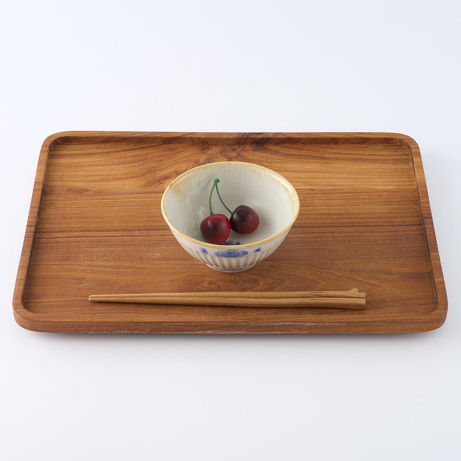 作家　鈴木まどか　彫花紋鎬飯碗