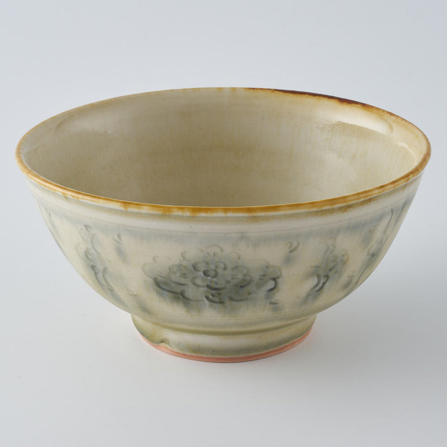 作家　鈴木まどか　彫花紋飯碗