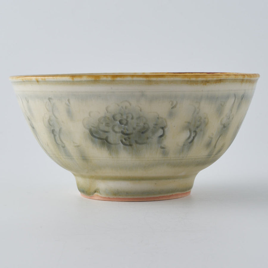 作家　鈴木まどか　彫花紋飯碗